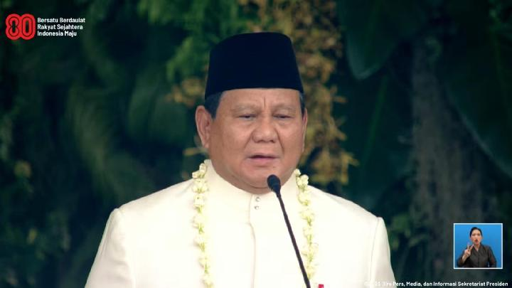 Prabowo pimpin upacara HUT ke-80 RI di Istana Merdeka